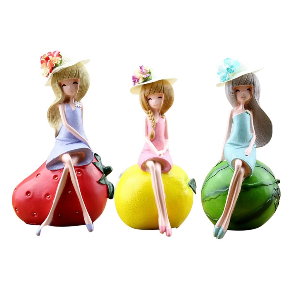 3pcs Year Old Girl Fruit Doll Piggy Banks Adorable Coin Money Bank for Boys and Girls Home Decoration Style
