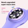 ,100x 500x Zoom, Portable Handheld Microscope, 8 LED Lights, 2 Inch Screen, HD Photo Video Recording, XP, 7, 8, 10, 11, OS X 11.0 and (Purpl) view 2