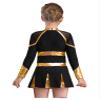 JEATHA Girls Cheerleading Uniform Dress Cheer Leader Cosplay Outfits for Carnival Dress up Party Costume Black&Gold C 14 Years view 2