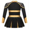 JEATHA Girls Cheerleading Uniform Dress Cheer Leader Cosplay Outfits for Carnival Dress up Party Costume Black&Gold C 14 Years view 3