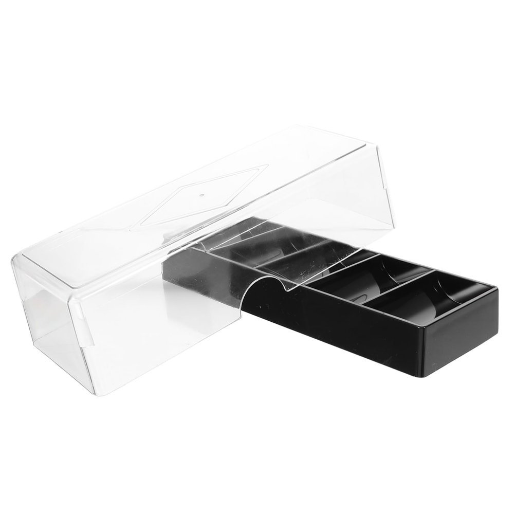 Abaodam Acrylic Poker Chip Case with Cover Multi-function Transparent Holder for Organized Storage of Poker Chips Cards and Dice and Reusable Design for Home Club Use