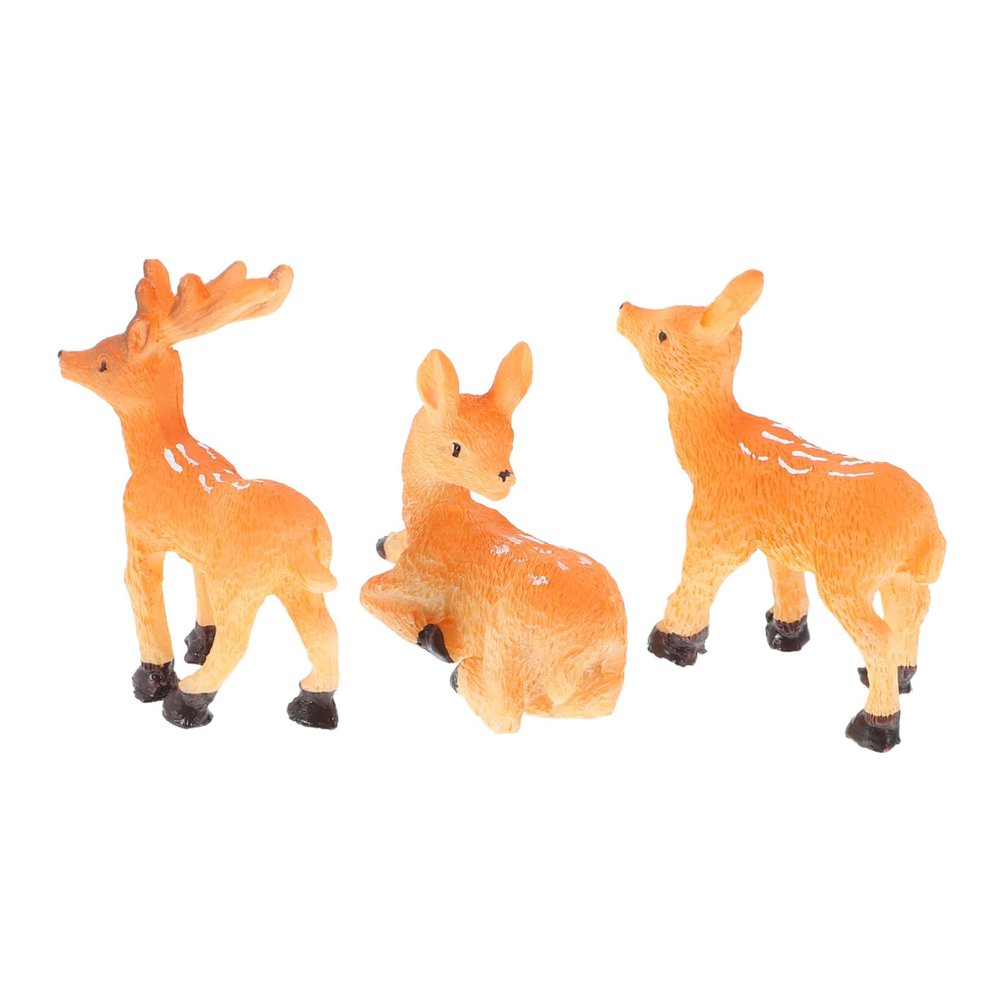 3pcs Miniature Deer Figurines Unique Elk Statues for Holiday Decor for Home Office Garden for Crafting and Arrangements