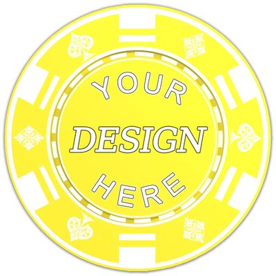 100-1000 Custom Plastic Poker Chips, Personalized Drink Tokens with Logo, Image, or Text, Double-Sided Full Color Print Drink Chips for Bars, Parties, Wedding, Poker Games, and Events (Yellow)