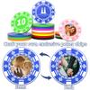 100-1000 Custom Plastic Poker Chips, Personalized Drink Tokens with Logo, Image, or Text, Double-Sided Full Color Print Drink Chips for Bars, Parties, Wedding, Poker Games, and Events (Yellow) view 2