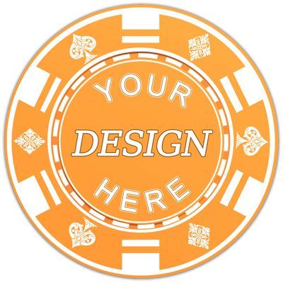 100-1000 Custom Plastic Poker Chips, Personalized Drink Tokens with Logo, Image, or Text, Double-Sided Full Color Print Drink Chips for Bars, Parties, Wedding, Poker Games, and Events (Orange)