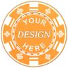 100-1000 Custom Plastic Poker Chips, Personalized Drink Tokens with Logo, Image, or Text, Double-Sided Full Color Print Drink Chips for Bars, Parties, Wedding, Poker Games, and Events (Orange) view 1