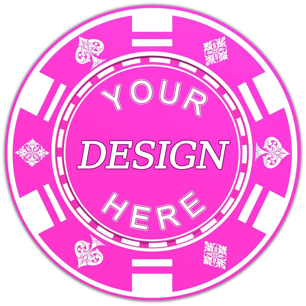 100-1000 Custom Plastic Poker Chips, Personalized Drink Tokens with Logo, Image, or Text, Double-Sided Full Color Print Drink Chips for Bars, Parties, Wedding, Poker Games, and Events (Rose Red)