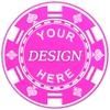 100-1000 Custom Plastic Poker Chips, Personalized Drink Tokens with Logo, Image, or Text, Double-Sided Full Color Print Drink Chips for Bars, Parties, Wedding, Poker Games, and Events (Rose Red) view 1