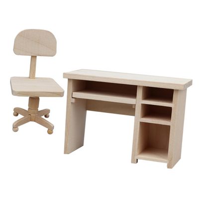 Abaodam 1set Miniature Dollhouse Furniture Set Simulation Office Desk Chair for Scenes Decor for Dollhouse Enthusiasts for Miniature Life Display
