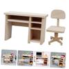 Abaodam 1set Miniature Dollhouse Furniture Set Simulation Office Desk Chair for Scenes Decor for Dollhouse Enthusiasts for Miniature Life Display view 3