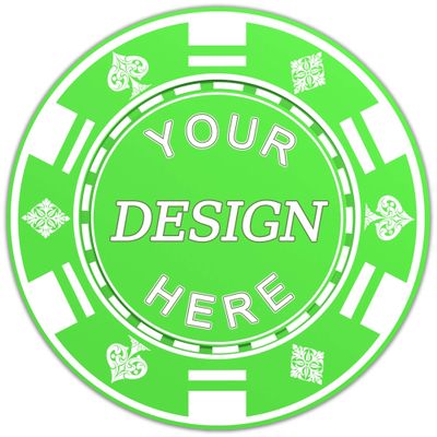 100-1000 Custom Plastic Poker Chips, Personalized Drink Tokens with Logo, Image, or Text, Double-Sided Full Color Print Drink Chips for Bars, Parties, Wedding, Poker Games, and Events (Green)