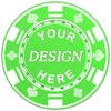 100-1000 Custom Plastic Poker Chips, Personalized Drink Tokens with Logo, Image, or Text, Double-Sided Full Color Print Drink Chips for Bars, Parties, Wedding, Poker Games, and Events (Green) view 1