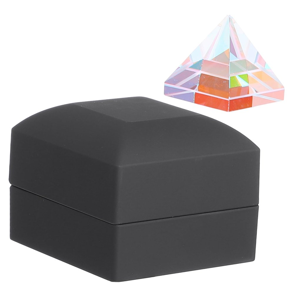 Anneome Pyramid Optical Crystal Home Decor Storage Box Crystal Prism High Light Transmissi
