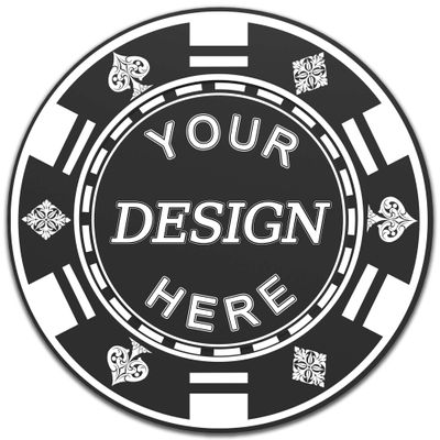100-1000 Custom Plastic Poker Chips, Personalized Drink Tokens with Logo, Image, or Text, Double-Sided Full Color Print Drink Chips for Bars, Parties, Wedding, Poker Games, and Events (Black)