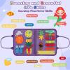 KIDS KING Montessori Busy Board for Toddlers 3-6, Soft Sensory Activity Book with Life Skills, Cognition, Sorting, Matching, Travel Toys for Airplane Car, Gift for Girls Boys 3+ Years Old (Mermaid) view 2