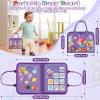 KIDS KING Montessori Busy Board for Toddlers 3-6, Soft Sensory Activity Book with Life Skills, Cognition, Sorting, Matching, Travel Toys for Airplane Car, Gift for Girls Boys 3+ Years Old (Mermaid) view 4