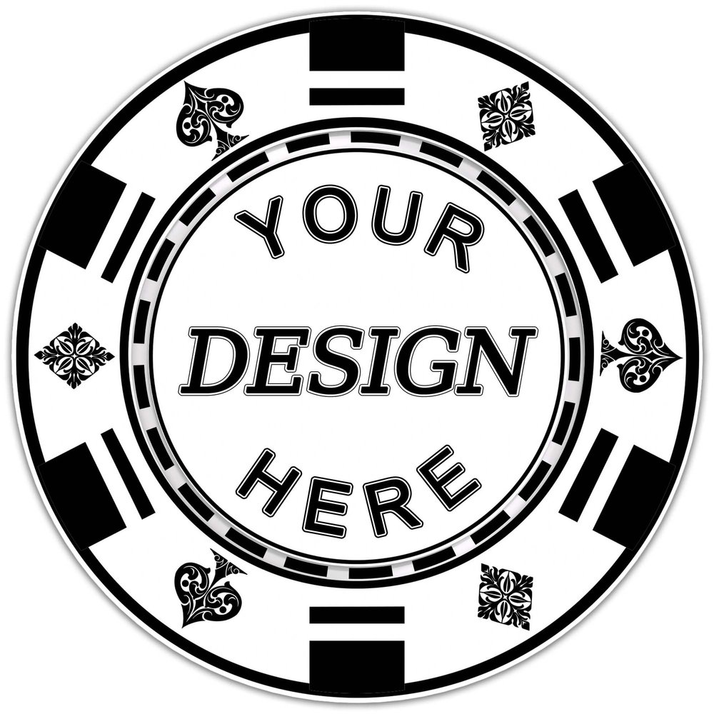 100-1000 Custom Plastic Poker Chips, Personalized Drink Tokens with Logo, Image, or Text, Double-Sided Full Color Print Drink Chips for Bars, Parties, Wedding, Poker Games, and Events (White)