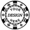 100-1000 Custom Plastic Poker Chips, Personalized Drink Tokens with Logo, Image, or Text, Double-Sided Full Color Print Drink Chips for Bars, Parties, Wedding, Poker Games, and Events (White) view 1