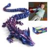 243D Printed Dragon Large 3D Dragon--Bigger Fidget Toy Gift for Kids, Boys, Girls & Adults,Cool Giant Crystal 3-D Printed Animals Desk Decor , Easter Basket Essentials(blue purple 24in) view 1