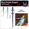 243D Printed Dragon Large 3D Dragon--Bigger Fidget Toy Gift for Kids, Boys, Girls & Adults,Cool Giant Crystal 3-D Printed Animals Desk Decor , Easter Basket Essentials(blue purple 24in) view 3