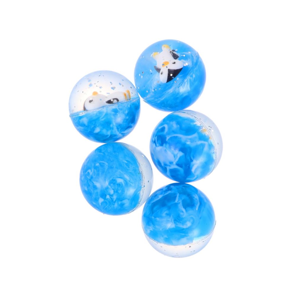 SKISUNO 5pcs Rubber Bouncy Ball Toy for Boys and Girls Penguin Designed Educational Cognitive Toys Soft and Safe for Boy Girl