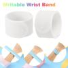 uxcell 6Pcs Silicone Snap Bracelets, 8.46" x 1" Slap Bracelets Bulk Wristbands for DIY Goodie Bag Fillers Crafts Classroom Incentives(White) view 3
