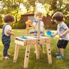HiMummy Sand and Water Table for Toddlers Ages 3+, Kids Wooden Sensory Activity Table with 2 Collapsible Bins, Acrylic Painting Board, Adjustable Height 18"-25, Grow with Your Beloved(Toys Included). view 3