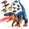 BLmukce 24" Large Dinosaur Toys for Kids 3-5, Big Dinosaur Tyrannosaurus rex Figure Toy with 10+ Dinosaurs Belly Storage, Gliding Wheels, Lights Sounds & Mist Spray  T-Rex that eats Toy for Boys Gift view 2