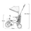HBJWOV Stylish and Practical Bicycles, Children's Tricycles, Children's Trolleys, Lightweight Folding Simple Trolleys view 3