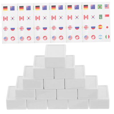 Abaodam 65pcs World Flags Mahjong Tile Game Fun Flag Pattern Push Tile Game for Adults Boys and Girls Portable Design for Spring Parties Family Gatherings