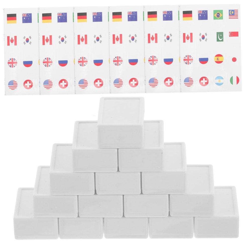 Abaodam 65pcs World Flags Mahjong Tile Game Fun Flag Pattern Push Tile Game for Adults Boys and Girls Portable Design for Spring Parties Family Gatherings