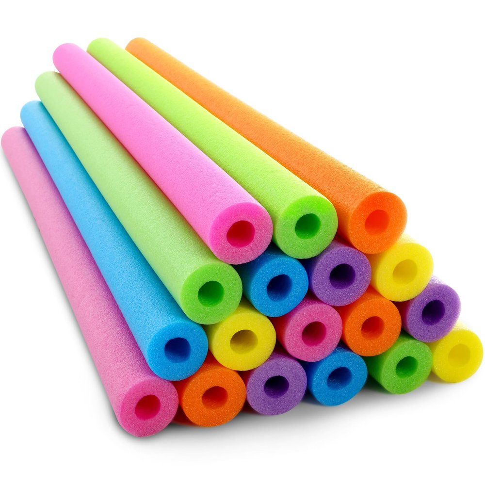 18 Pack Pool Noodles Bulk 39 x 2.24 inches Foam Pool Swimming Noodle Large Hollow Bright Foam Swim Noodles Floats Heavy Duty for Adults Floating Swimming Craft Project(Colorful)