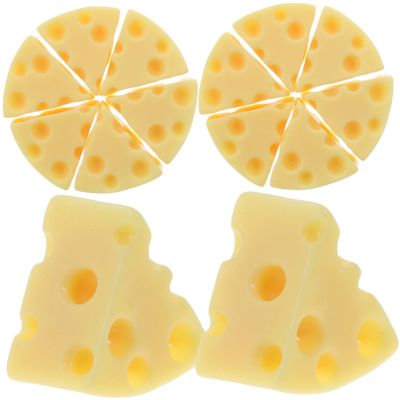 BESTonZON 50pcs Realistic Fake Cheese Models Miniature Decorative Ornaments for Kitchen Dollhouse and Photography Props Lifelike Resin Cheese Simulation for DIY Projects