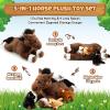 Lenwen 5 Pcs Horse Stuffed Animals 18 Inches Large Mommy Horse Plush with 4 Babies in Zippered Belly Nurturing Plushie Toy Set Gifts for Boys Girls Birthday Gift Derby Party Favors(Adorable) view 3