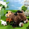 Lenwen 5 Pcs Horse Stuffed Animals 18 Inches Large Mommy Horse Plush with 4 Babies in Zippered Belly Nurturing Plushie Toy Set Gifts for Boys Girls Birthday Gift Derby Party Favors(Adorable) view 4