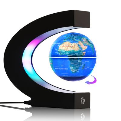 BEBEVOGUE Magnetic Levitating Globe with 7-Color LED Lights, 360 Rotating Floating World Map Lamp, STEM Educational Night Light for Geography Learning, Cool Desk Decor & Unique Gift for Kids & Adults