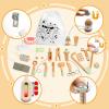 Wooden Doctor Kit for Kids, 19Pcs Pretend Play Dentist Toddlers Doctor Medical Toy Set with Stethoscope Syringe Thermometer Tooth Model and Carry Bag Montessori Role Play Gift for Boys Girls Ages 3+ view 2
