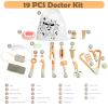Wooden Doctor Kit for Kids, 19Pcs Pretend Play Dentist Toddlers Doctor Medical Toy Set with Stethoscope Syringe Thermometer Tooth Model and Carry Bag Montessori Role Play Gift for Boys Girls Ages 3+ view 4