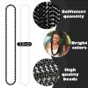 Bnikion Bead Necklace, 12PCS Black Bead Necklaces Stuff Accessories, 33" Mardi Gras Beads Necklace Costume, Festival Parade Throw Accessory Sets for Halloween Party Events Supplies Decor view 2