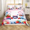 Strawberry Duvet Cover Set Toddler Size,Tropical BlueBerry Fruit Daisy Flowers Bedding Set,Girls Women Room Decor,Tie-dye Graffiti Style Comforter Cover,Red Blue Quilt Cover,1 Pillowcase(No Filler) view 3