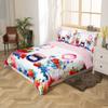 Strawberry Duvet Cover Set Toddler Size,Tropical BlueBerry Fruit Daisy Flowers Bedding Set,Girls Women Room Decor,Tie-dye Graffiti Style Comforter Cover,Red Blue Quilt Cover,1 Pillowcase(No Filler) view 4