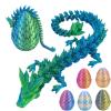 Dpcirk 3D Printed Dragon Egg,Dragon Eggs with Dragon Inside,Crystal Dragon Fidget Toys,Full Articulated Dragon Dragon in Egg,Adults Fidget Toys for Autism ADHD (Blue-Green) view 1
