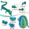 Dpcirk 3D Printed Dragon Egg,Dragon Eggs with Dragon Inside,Crystal Dragon Fidget Toys,Full Articulated Dragon Dragon in Egg,Adults Fidget Toys for Autism ADHD (Blue-Green) view 2