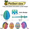 Dpcirk 3D Printed Dragon Egg,Dragon Eggs with Dragon Inside,Crystal Dragon Fidget Toys,Full Articulated Dragon Dragon in Egg,Adults Fidget Toys for Autism ADHD (Blue-Green) view 3