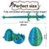 Dpcirk 3D Printed Dragon Egg,Dragon Eggs with Dragon Inside,Crystal Dragon Fidget Toys,Full Articulated Dragon Dragon in Egg,Adults Fidget Toys for Autism ADHD (Blue-Green) view 4
