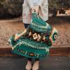 Nursing Cover for Breastfeeding Scarf, Weaving Pattern Green Baby Car Covers Super Soft Multi Use for Canopy Shopping Cart Cover Blanket Stroller Cover view 2