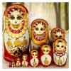 PXIWDAN Matryoshka 10 Pieces Creative Wooden Doll Birthday Gift Toy Doll Nesting Doll Stacking Doll(B) view 1