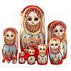 PXIWDAN Matryoshka 10 Pieces Creative Wooden Doll Birthday Gift Toy Doll Nesting Doll Stacking Doll(A) view 1