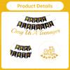 13th Birthday Decorations Balloons Boys - Black Gold Official Teenager Banner Large Star Number 13 Foil Balloons Omg Ur A Teenager Cake Topper Decor For 13 Years Old Party Supplies view 4