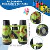 Cagemoga 10 Pcs Jungle Binoculars Plastic Camouflage Safari Binoculars Nature Exploration Toy with Compass and Neck String for Explorers Gifts Outdoor Camping Adventure Hiking Travel view 2